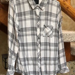 Rails black and white plaid shirt
